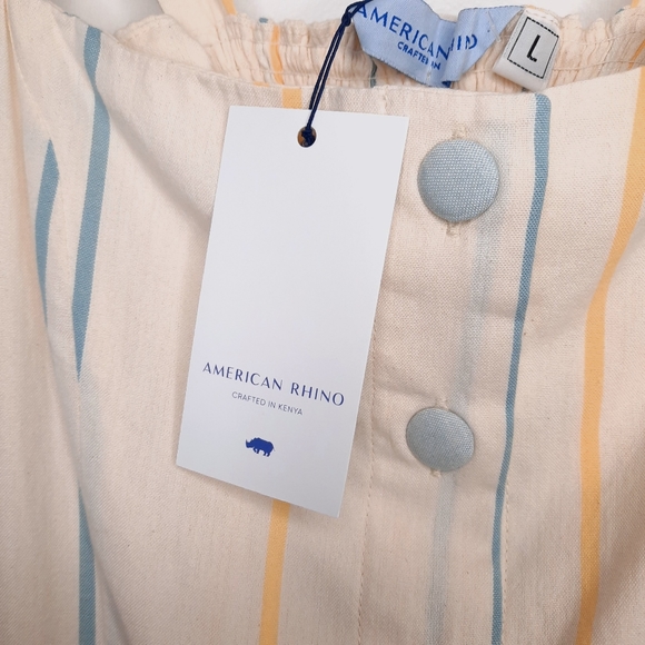 NWT American Rhino Striped Button Summer Dress Large - Picture 4 of 7